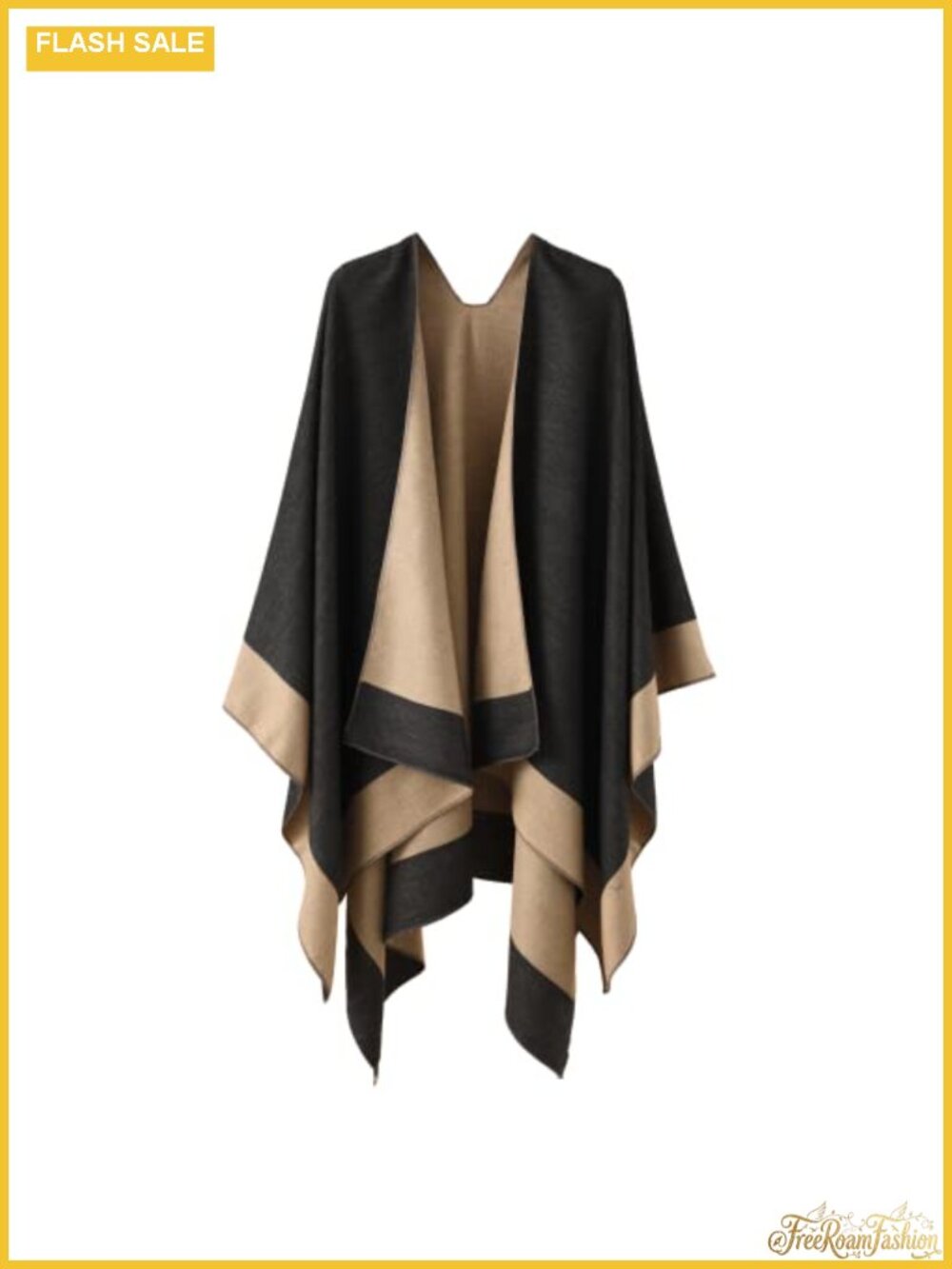 Knitted Poncho Cape Open Front Shawl Wrap Blanket Cardigan